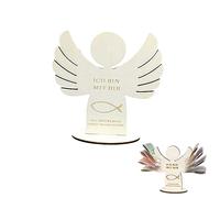 Floatdream Angelo Deco in Legno - Figura Decorativa Personalizzata, Regali in Denaro, Per Centrotavola, Biglietti di Battesimo, Regali di Comunione