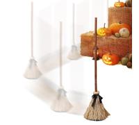 Floating Animated Witch Broom - Motion Sensor Prop | Halloween Light-Up Dec