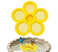 Floating Bee Island - 7.6 Inch Flower Shape Hydration Waterer, Safe Landing Textured Petals Prevent Drowning, Calm Backyard Birdbath Garden Pond Wildlife Feeder | For Nature Lovers