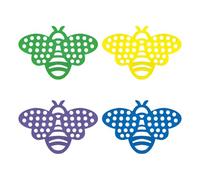 Floating Bee Watering Station, Garden Pollinator Waterer Set, 4 pezzi Foam Pads for Safe Drinking Access, Bright Color Floating Design Feature, Outdoor Garden Accessory, Bee Butterfly Water Source