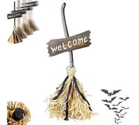 Floating Broom Halloween, scopa d'arco d'animazione, boccia spostante in volo con suoni spettrali, danzante focaccia di scopa per la per indoor e portico esterno (1Pc)