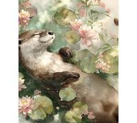 Floating Calm Dreamy Otter Notebook with Lily Pads: Aesthetic Pastel Journal for Nature Lovers, Cute Water Animal Fans & Peaceful Writing Moments