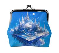 Floating Castle - Piccolo portamonete da donna, rettangolare, con chiusura a bacio, tascabile, mini portamonete da donna