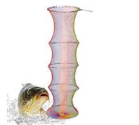 Floating Fish Basket, Color Stripes Floating Gage, Foldable Storage Equipment, Durable Fish Trap with Ground Plug for Serbatoi, Lakes, and Outdoor Fishing (Portable Design)