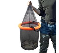 Floating Fishing Basket - Live Caught Fine Mesh Drawstring Live Foldable | Fish Basket | Portable Nylon Mesh Fishing Cage, For Storing Small Fish Crayfish Minnows Líve Bait, Seawater River Boat Pond