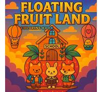 Floating Fruit Land - coloring book of magical world: 30 illustrations whimsical scenes floating city, cute animals