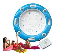 Floating Game Table, Inflatable Card Station, Pool Party Drink Holder, Waterproof Activity Podium, Fun Summer Accessory with Playing Cards for Adults, Men, Women, Hot Weather Use