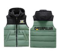 FLOATING Giubbotto Smanicato da Uomo Ca.TER-Pillar, Senza Maniche Giacca, Invernale Gilet Sportivo Senza, Piumino(Green,4XL)