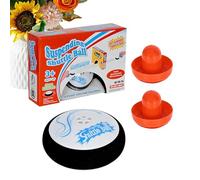 Floating Hockey Puck - Battery Operated Interactive Air Powered Game Set, Gliding Indoor Outdoor Hockey Toy With 2 Strikers | Fun Family Sports Activity For Kids Adults Home School Party Play