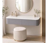 Floating Makeup Vanity, Wall Mounted Vanity Desk, Hanging Dressing Table | Fully Assembled Solid Wood Core, Rounded Edges And Included Hardware Simplify Wall Installation(M-Gray,47.2"/120cm)