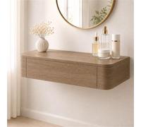 Floating Makeup Vanity, Wall Mounted Vanity Desk, Hanging Dressing Table | Fully Assembled Solid Wood Core, Rounded Edges And Included Hardware Simplify Wall Installation(Oak,31.5"/80cm)