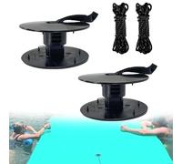 Floating Mat Tether Kit, Portable Grommet Kit with Elastic Bungee Cord for Lily Pad Water Mats, Pool Lake Beach Boating Swimming Use (2 PCS with 6m Rope)