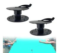 Floating Mat Tether Kit, Portable Grommet Kit with Elastic Bungee Cord for Lily Pad Water Mats, Pool Lake Beach Boating Swimming Use (2 Pc)