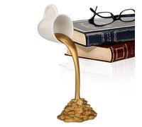 Floating Mug - Pour Gold Coin Floating Cup Ornament | Resin Pouring Splash Cafe Novelty | Funny Pouring Splash Table Sculpture For Home, Studio, And Cafe | Coffee Cup Decor, F́loating Mug