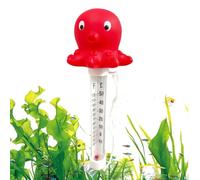 Floating Pool Temperature Gauge - Large Fun Duck Octopus Design With String | 3.94x8.86in ABS Celsius Reader | Swimming Water Thermometer Accessories For Pond Beach Bath Spa
