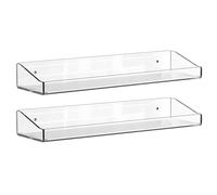 Floating Shelves for Wall - 2PCS Clear Organizer Display Rack for Room, 15-Inch Transparent Floating Shelves, Multi-Functional Storage Rack for Kitchen | Store Makeup, Books, Profumo, Electronics