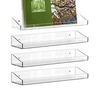 Floating Shelves Room Decor, 15.2*4.2*2 Inches Clear Organizer Display Rack | Bedroom Floating Shelves - For Makeup Cosmetic Book Home Decoration Perfume Bottle Action Figurine Doll Electronics