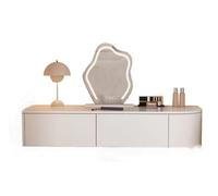 Floating Vanity Desk with Drawers, Table to The Wall for Bedroom, Mounted Nightstand, Simple White Dressing Table, Storage Cabinet, Bedside Table(140CM(55.1IN))