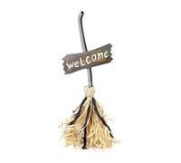 Floating Witch Broom Halloween Prop, Spooky Sound Decoration, Motion Effect, 26x26x72cm, Hanging Home Decor for Haunted House, Fireplace, Garden, Porch, Yard Party Use Seasonal Celebration
