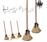 Floating Witches Broom, Haunted Dancing Moving Broom with Spooky Sounds, Detachable And Easy to Install, Dancing Magic Witch for Indoor Porch Halloween Party Decorations，2pc