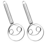 Floccia di pasta da 2 pcs, miscelatore di pasta per pane in acciaio inossidabile da 8, 9 pollici, frusta a mano a doppio occhi, strumento di preparazione di pane per forno, pizza, torta, stile biscott