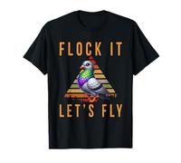 Flock It Let's Fly Pigeon Lover - Birdwatching retrò Maglietta