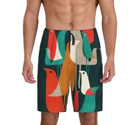 Flock Of Birds - Confezione da 1 pantaloncini da notte da uomo con tasche laterali, vestibilità traspirante, disponibile in grande.