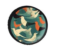 Flock of Birds - Copertura per ruota di scorta in pelle PVC, antipolvere, impermeabile, per camper, roulotte, camion, SUV, diametro 71,1 cm