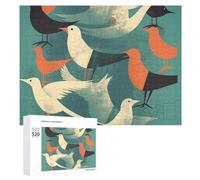 Flock of Birds Jigsaw Puzzle per adulti 520 pezzi unico puzzle in legno regalo impegnativo puzzle per serate di gioco in famiglia 38 x 50 cm