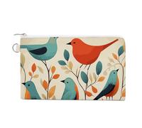 Flock Of Birds Portamonete con portachiavi carino portamonete da viaggio portatile portachiavi portafoglio con cerniera per donne e uomini, stile, taglia unica, floreale