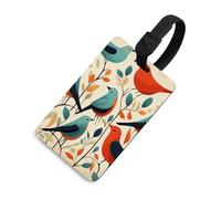 Flock of Birds - Targhetta per bagagli con nome e carta d'identità, in pelle, impermeabile, accessorio da viaggio per adulti, donne e uomini
