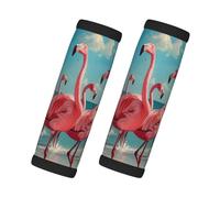 Flock Of Pink Flamingos On The Beach Print Car Handle Protector Bagagli Grip Wrap Grips 2 Pack Travel antiscivolo Soft Grip