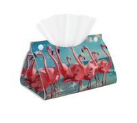 Flock of Pink Flamingos On The Beach Print - Scatola rettangolare per fazzoletti per soggiorno, ufficio, organizer per la casa, decorazione per la casa