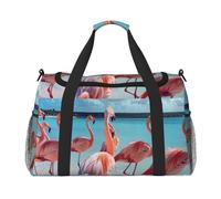 Flock of Pink Flamingos on the Beach Print Versatility Ample Space Travel Bag Elegante borsa funzionale per attività all'aperto