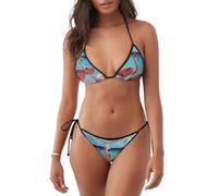 Flock of Pink Flamingos on the Beach Print Women 2 Piece Lightweight Costume da bagno Trendy Costumi da bagno comodi ed eleganti da spiaggia, Nero , L