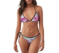 Flock of Pink Flamingos on the Beach Print Women 2 Piece Lightweight Costume da bagno Trendy Costumi da bagno comodi ed eleganti da spiaggia, Nero , S