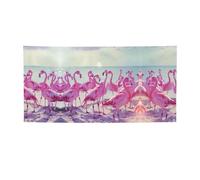 Flock Of Red Flamingos On The Beach Stampa Versatile Party Banner,Migliori bandiere Banner per Eventi,Decorazioni per feste di compleanno