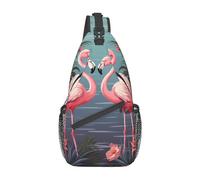 Flock of Tropical Flamingos Borsa a tracolla leggera borsa a tracolla zaino sportivo per donne e uomini, nero, taglia unica, Come nella foto, Taglia unica, Zaino da escursionismo