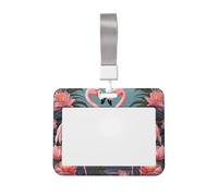 Flock of Tropical Flamingos - Porta badge, impermeabile, con finestrella trasparente per documenti, per donne, uomini, personale in ufficio, insegnanti, infermieri