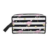 Flock of Tropical Flamingos Print Storage Bag - Grande borsa da viaggio per cosmetici, organizer portatile per articoli da toeletta, accessori, bianco, Taglia unica