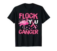 Flock You - Supporto da Donna con Nastro Rosa Fenicottero per Cancro al Seno Maglietta