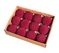 Flocked Ornaments, 12 pezzi Breakable Decor for Holiday, 2.3 inch Velvet Christmas Tree Balls Decorations, Celebration Modern Home Family Yard Entryway Porch Living Room Outdoor