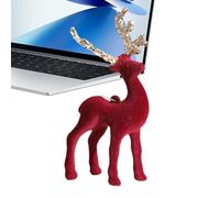 Flocking Reindeer Statue - Christmas Reindeer Desk Decor | Flocking Elk Ornaments | Holiday Deer Decoration for Tovaglia Shelf Tree Kitchen Tabletop Centerpiece Winter Festive Home Decor Living Room