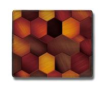 Flodirise Tappetino per mouse in gomma con motivo a piastrelle in finto legno, marrone, tappetino per mouse estetico, tappetino per mouse per computer, 30 x 25 cm