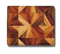Flodirise Tappetino per mouse portatile con motivo a piastrelle in legno, marrone, 30 x 25 cm