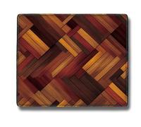 Flodirise Tappetino per mouse portatile con motivo a piastrelle in legno, marrone, 30 x 25 cm