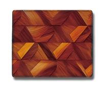 Flodirise Tappetino per mouse portatile con motivo a piastrelle in legno, marrone, 30 x 25 cm