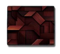 Flodirise Tappetino per mouse portatile con motivo a piastrelle in legno, marrone, 30 x 25 cm