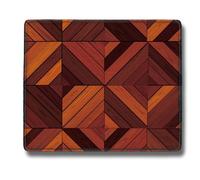 Flodirise Tappetino per mouse portatile con motivo a piastrelle in legno, marrone, 30 x 25 cm