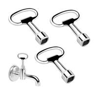 Floepx 3 chiavi quadrate rubinetto 8 mm, chiavi a bussola triangolari in metallo, per termosifoni, chiavi di sfiato, 13 x 8 x 8 mm, per cassette elettriche, gas acqua, contatore di corrente